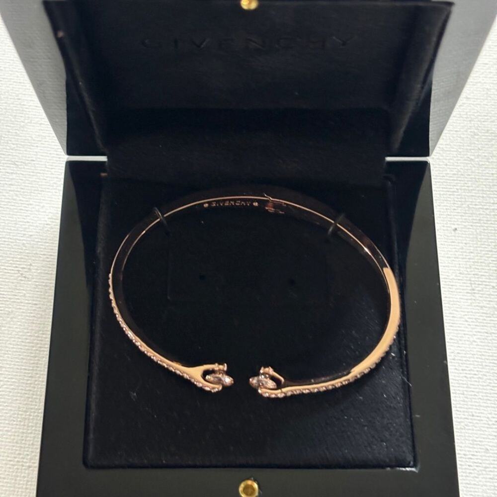 Givenchy Rose Gold Crystal G Cuff Bracelet in Original Box